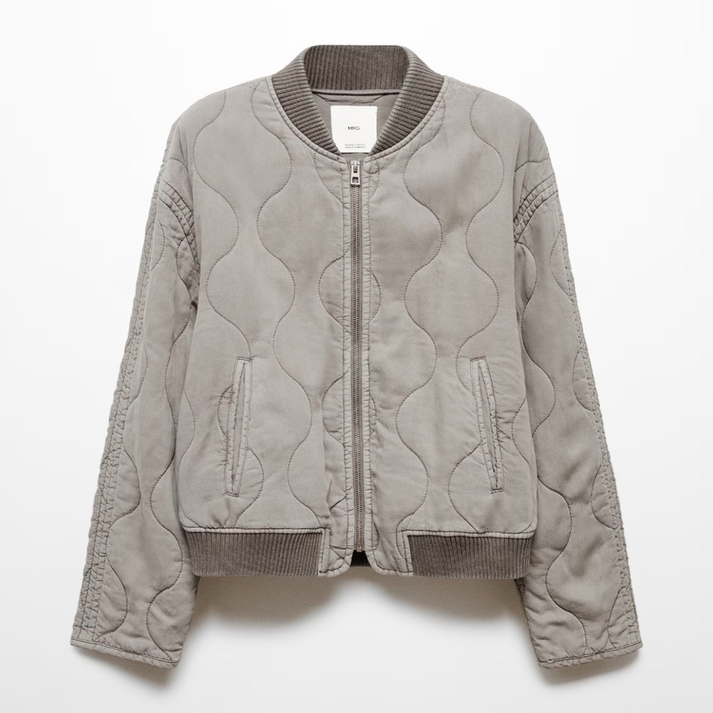 Mango Quilted Bomber Jacket - Picture 2 of 16